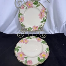 Set of 2 Franciscan Desert Rose Dinner Plates 10.5"  Pink Floral