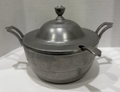 Vintage Landhausstil Wilton Armetale Servierschale Terrine mit Deckel Schöpfkelle