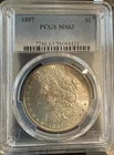 1897 Morgan Silver Dollar - PCGS MS63 - Partial Obverse and Reverse Rim Toning