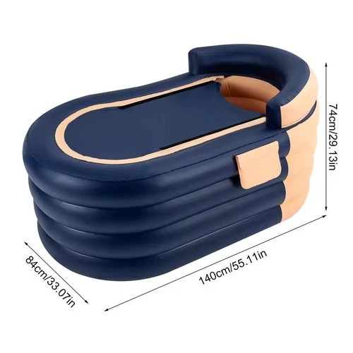 Inflatable Adult Bathtub with Wireless Electric Air Pump | Blue Hot & Ice Bath - Picture 4 of 4