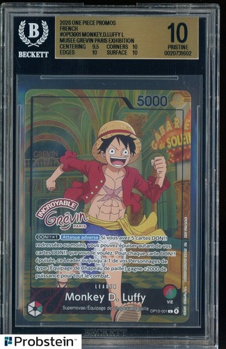 One Piece Monkey D Luffy OP13-001 X Museum Grevin Promo Paris Exclusive BGS 10