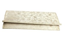 Vintage Clutch Purse Evening Bag Beige Gold 1950s 60s Pops Open Pocketbook
