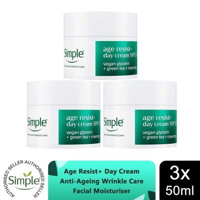 Simple Age Resist+ Tagescreme Anti-Aging Gesichtsfeuchtigkeitscreme 50ml, 3er Pack