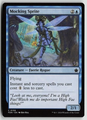 Mocking Sprite Lightly Played 159 Foundations MTG