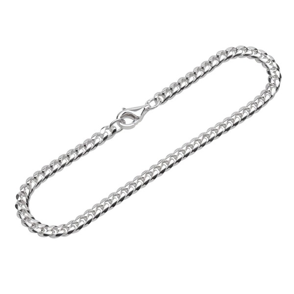 Armband 925 Sterling Silber 19Cm Panzerkette Oval Geschliffen Damen Armkette Neu-image