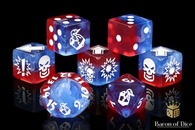 Baron of Dice Revolution   Lizardmen   7-teiliges Würfelset für Bloody Football