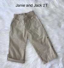 Janie and Jack Sailboat Club Roll up Khaki Pants Elastic Waist Size 2T EUC