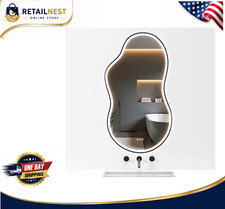 LED Irregular Bathroom Mirror 25"x45" - Dimmable, Anti-Fog, Modern Design