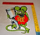 VINTAGE RATFINK DIE-CUT RAT FINK & PISTON RING 12" METAL GASOLINE & OIL SIGN GAS