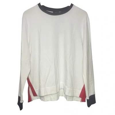 NEW Ahead Amara Pullover Golf Sweatshirt Top Womens XL White Blue Red NWT WF11
