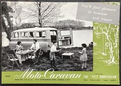 PITT MOTO CARAVAN AUSTIN A152 / MORRIS J2 Conversion Sales Brochure c1959