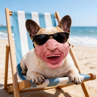 Funny Dog Mask for Small Dogs, Latex Pet Face Costume for Puppy