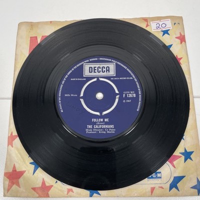 The Californians Follow Me 7  Single Vinyl Record 45rpm What Love Can Do Decca