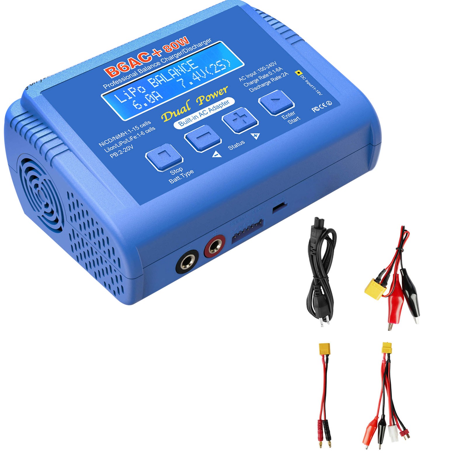 B6AC 80W Balance Charger 6A Lipo Li-ion LiFePO4 RC Battery Charger Discharger thumbnail 5