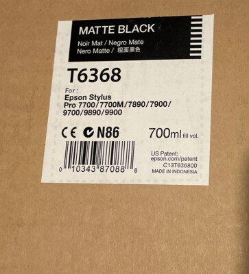 EPSON C13T636800 T6368 MATTSCHWARZ ORIGINAL STYLUS PRO 7700/7900/WT7900/9700/9890