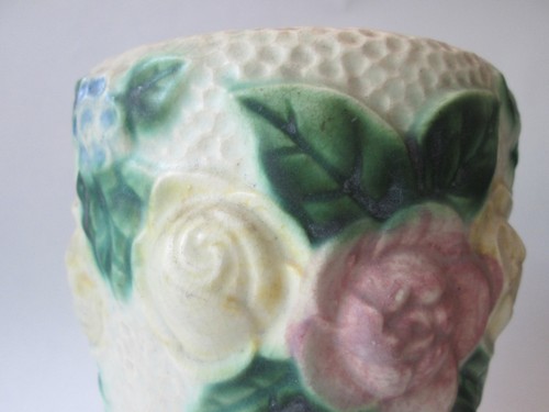 CLASSIC CONE VASE! Vintage ROSEVILLE ART pottery 1917: ROZANE pattern: LOVELY - Picture 2 of 11
