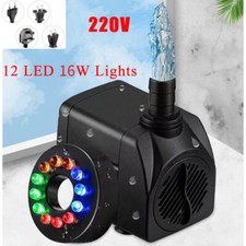 Submersible Fountain Pool Lights For Garden Pond Tank Water Pump 16W With 12 LED