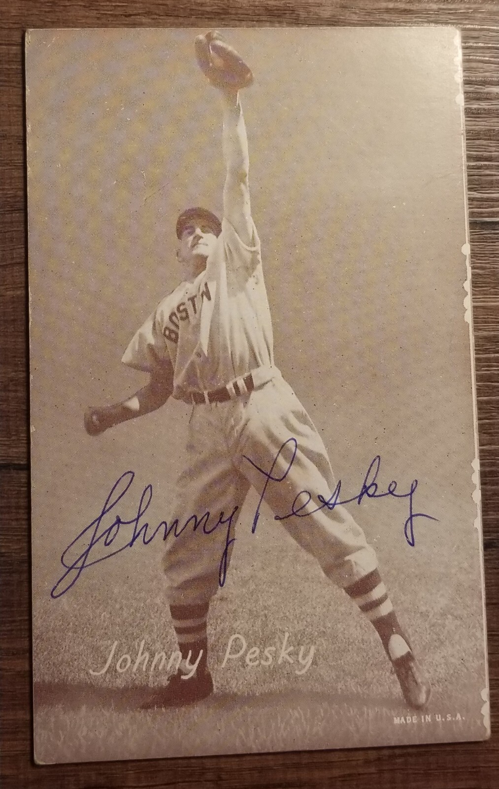 Johnny Pesky autographed Exhibits vintage postcard Red Sox eBay