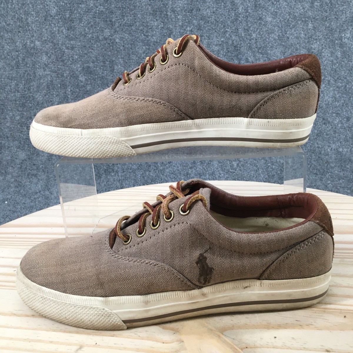 Polo Ralph Lauren Shoes Mens 7 D Vaughn Casual Low Sneakers Brown 
