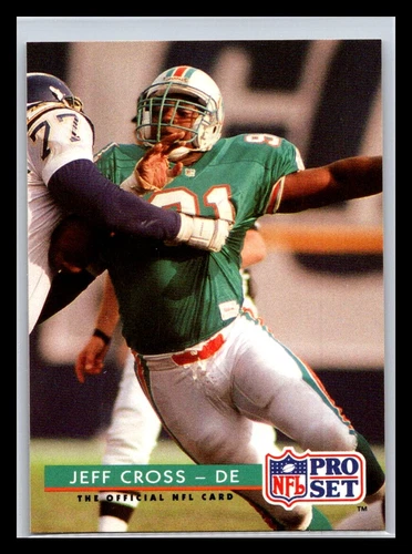 Jeff Cross 1992 Pro Set Miami Dolphins LP x1 - NFL Football Trading Card - Picture 1 of 1