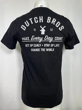 Dutch Bros Coffee Make Every Day Count Black T-Shirt Men's SMALL