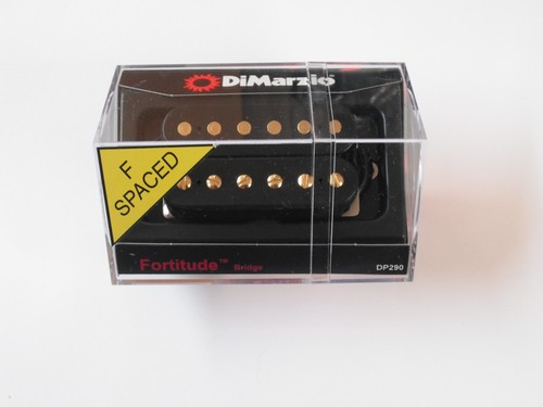 DiMarzio F-spaced Fortitude Bridge Humbucker Black W/Gold Poles DP 290