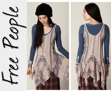 NWT Free People  VERY RARE  VINTAGE Border Print Slip Dress xs 