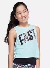 Justice Girl's Performance FAST 2fer Tank Top Shirt Mint Sz 14 NWT 24.90 Track