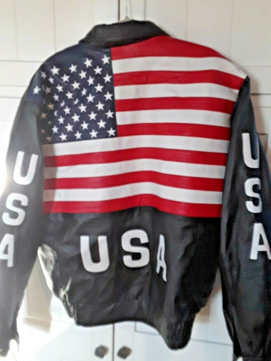 MOB Biker Black Leather Jacket with USA Flag Sz.L | eBay MOB Biker Black Leather Jacket with USA Flag Sz.L | eBay