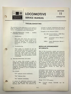 Troubleshooting Power Control System Locomotive Service Manual SD40-2 1978 EE739
