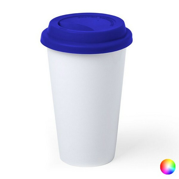 Tasse café en céramique vert pastel et couvercle silicone 400ml idéale pour le bureau