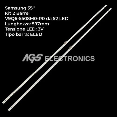 KIT 2 STRIP LED TV BARS SAMSUNG V9Q6-550SM0-R0, BN61-16156A, QE55Q60RAT