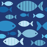 20 Servietten Fische Blau 33X33Cm Tischdeko Kommunion Konfirmation Taufe