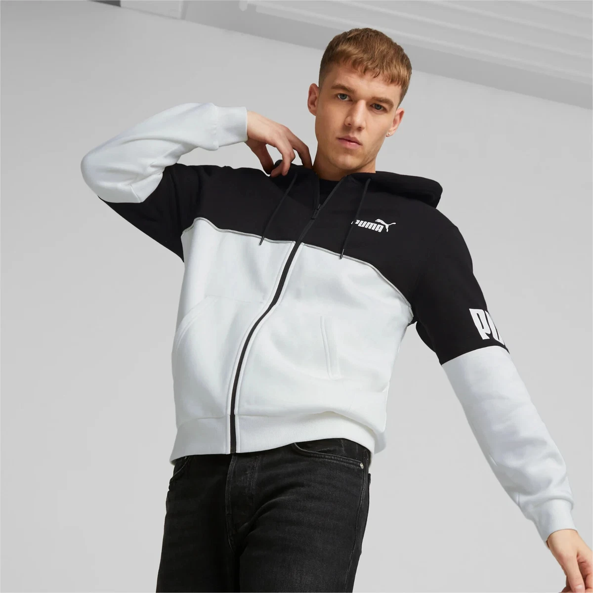 Black and 2024 white puma hoodie