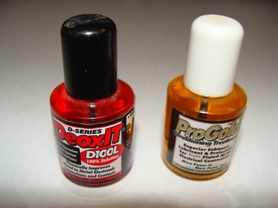 Caig   ProGold liquid, And DeoxIT D100L-2DB 7.4ml , Brush Applicators Both Full