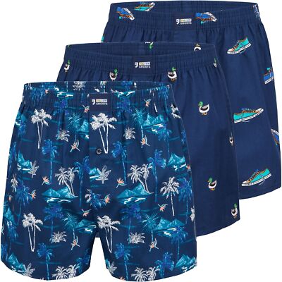 3 HAPPY SHORTS Boxer Briefs Web Boxer Funny Motifs Design Duck Island Sneaker