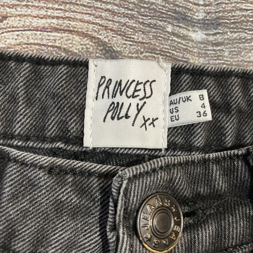 Princess Polly Women’s US 4 Black Wash Demin Jeans High Rise Straight Leg - Picture 6 of 8