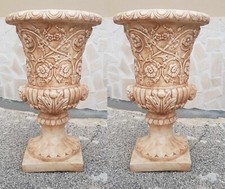 VASO CALICE ORCIO FIORIERA PER PIANTE DA GIARDINO ESTERNO IN CEMENTO 77CM COPPIA