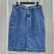 VINTAGE DENIM MIDI WORKER SKIRT