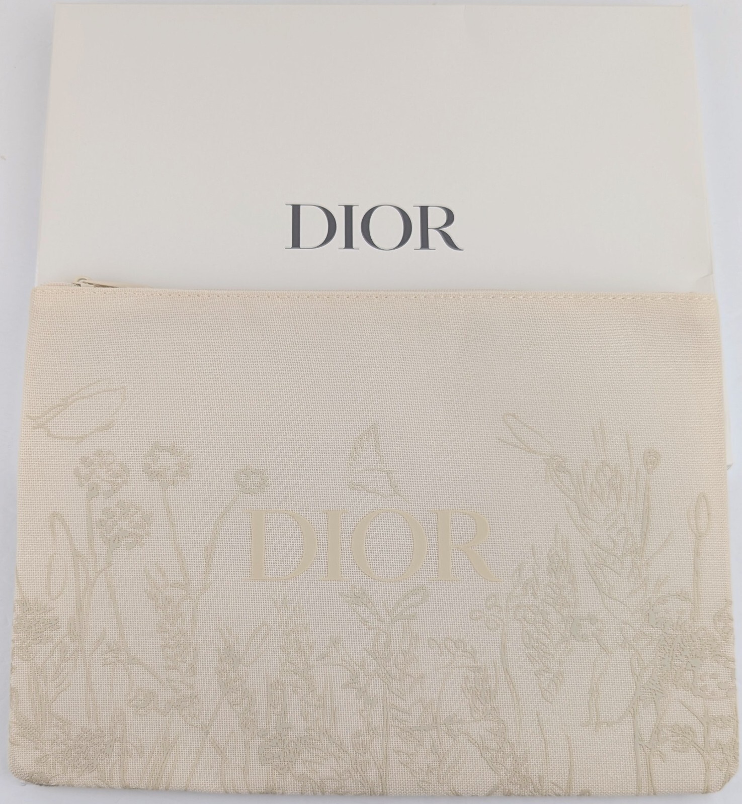 Dior Floral Cream Cosmetic Pouch New With Box Included-image