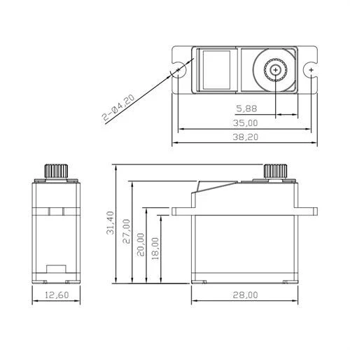 KingMax Coreless Micro Servo, KM2612MDHV-26g 12kg.cm torque mini digital servo - Image 4 of 4