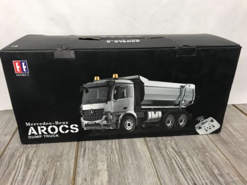 New 1:20 Mercedes-Benz Arocs Double E RC Gray Dump Truck E590-003 Open Box - Picture 11 of 13