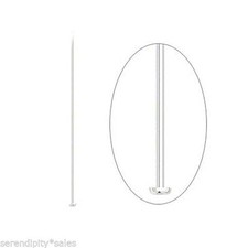 100 Silver Plated Brass HEADPINS 2 inch 24 gauge Thin No Lead No Nickel Head Pin