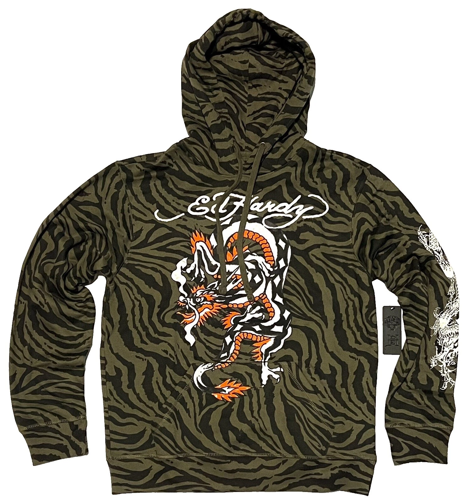 Толстовки и толстовки для мужчин с анималистичным принтом Ed Hardy