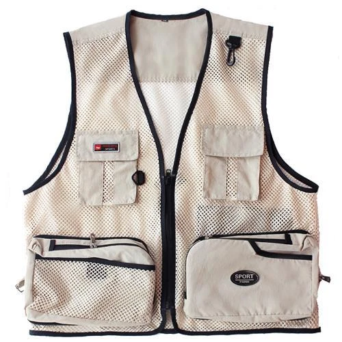 OFF WHITE Gilet uomo Casaul rete multitasche full zip cappotto attrezzi outdoor pesca gilet
