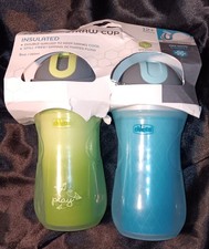 Chicco Insulated Straw Cup Set, 9oz, Spill-Free, Double-Walled.  1937A 