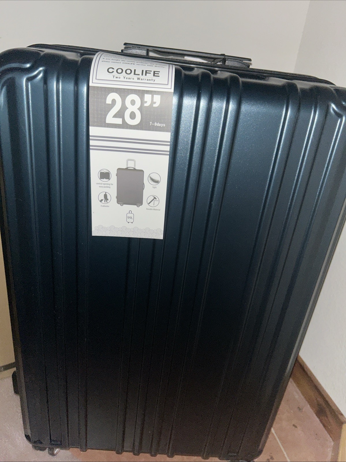 Coolife 28" Expandable Suitcase PC+ABS Spinner with Built-In