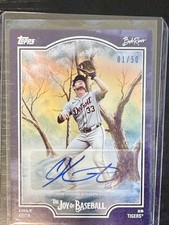 2025 Topps X Bob Ross The Joy of Baseball Auto Prussian Blue 19F Colt Keith 1/50