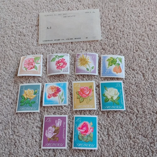 Albania Stamps. 1967. Flowers. Used. Set Of 10.