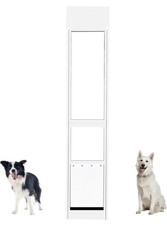 Dog Door for Sliding Glass Door, Adjustable Height 75 3/5" to 80" MEDIUM L White